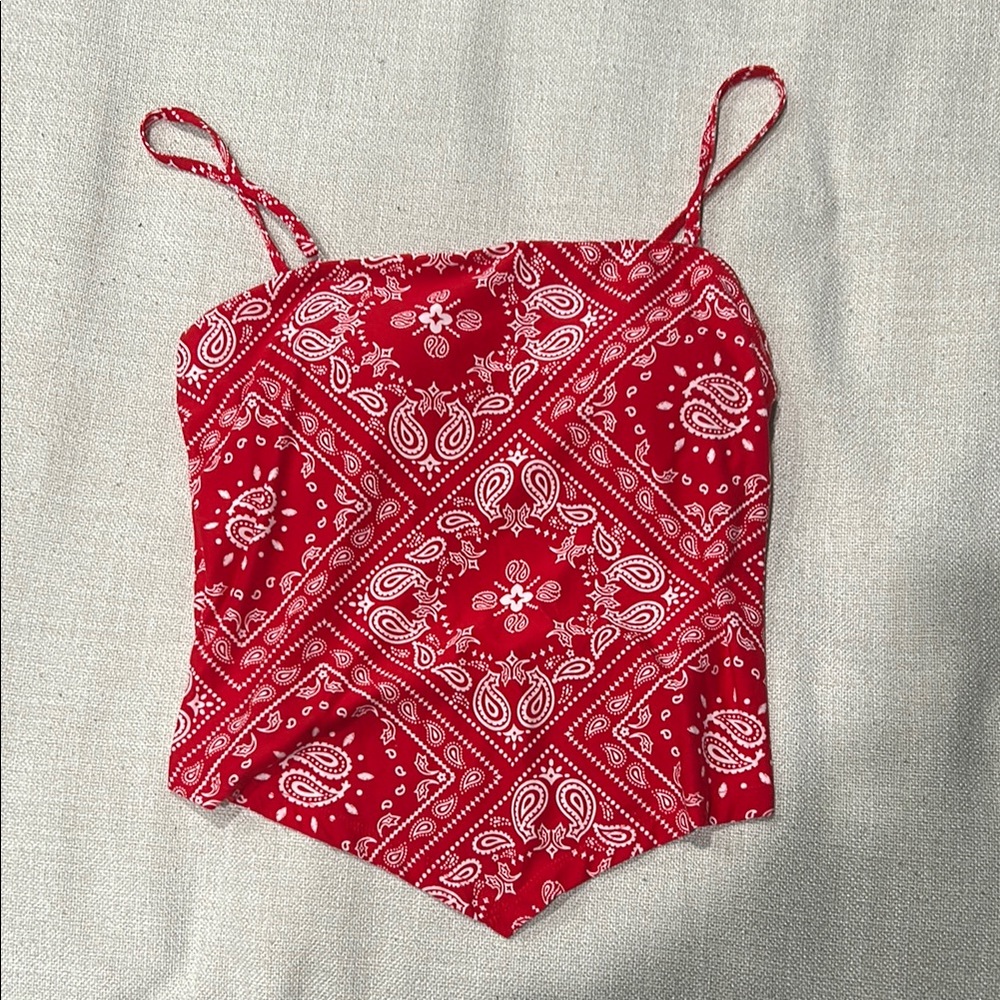 Red Bandana Print Camisole